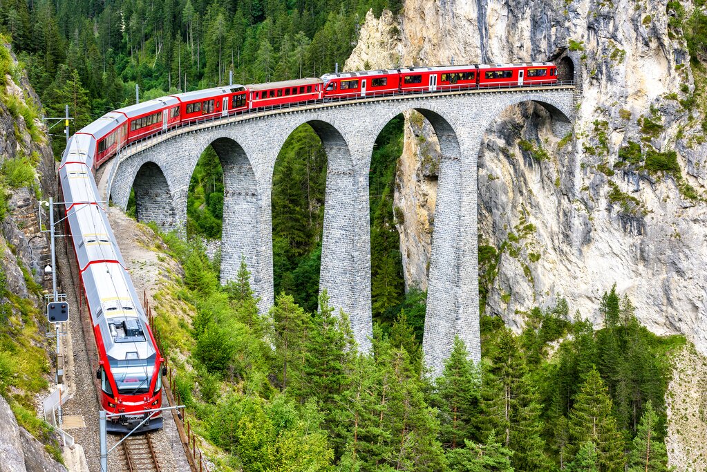 Classic Swiss single track railway!